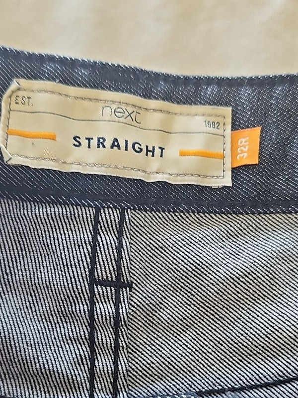 Next Men's Straight Fit Dark Indigo Raw Denim Jeans w32r l32 SS1092 - Image 10