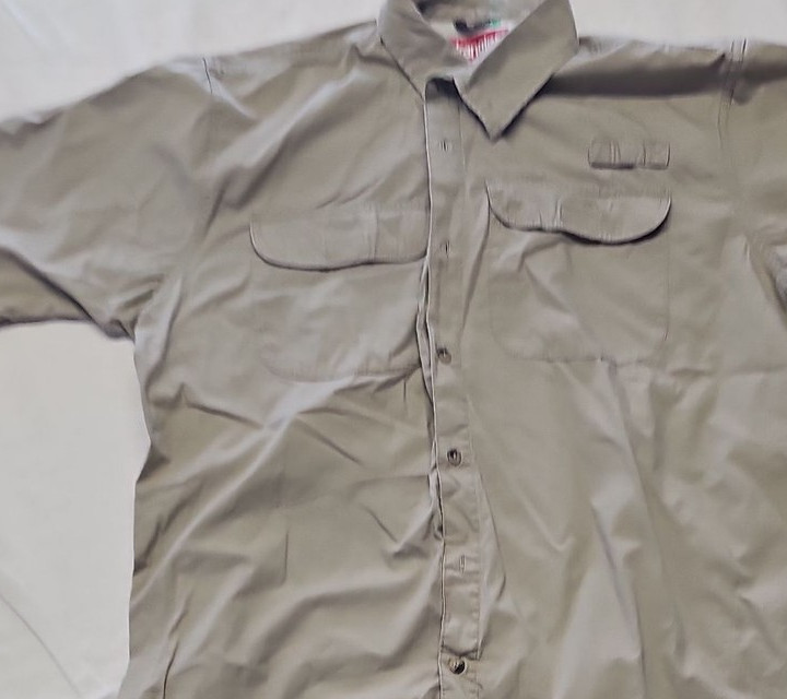 Wrangler Outdoor Short Sleeve Performance Shirt Khaki Large SS1084 - Image 7