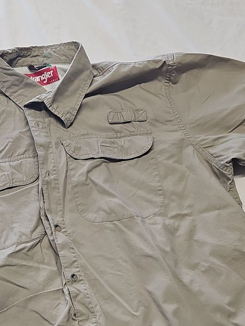 Wrangler Outdoor Short Sleeve Performance Shirt Khaki Large SS1084 - Image 11