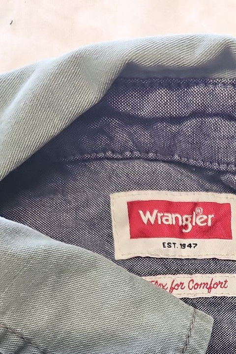 Wrangler Men's Short Sleeve Twill Work Shirt in Sage Green Large SS1083 - Image 10