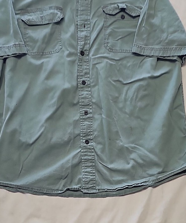 Wrangler Men's Short Sleeve Twill Work Shirt in Sage Green Large SS1083 - Image 8