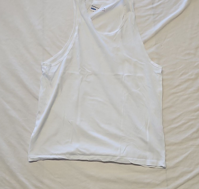 Topman Slim Fit White Tank Top - Size Small UU1116 - Image 6
