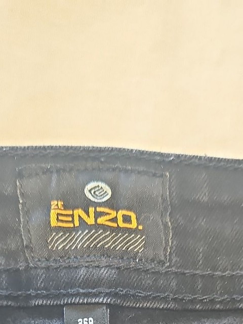 Enzo Men's Black Slim Fit Straight Leg Jeans 36r VV1125 - Image 9