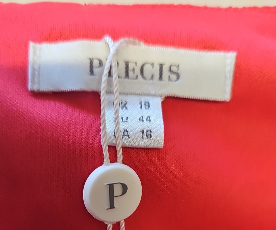 Precis Petite Coral Pink Eyelet Lace Shift Dress - UK 18 WW1141 - Image 10