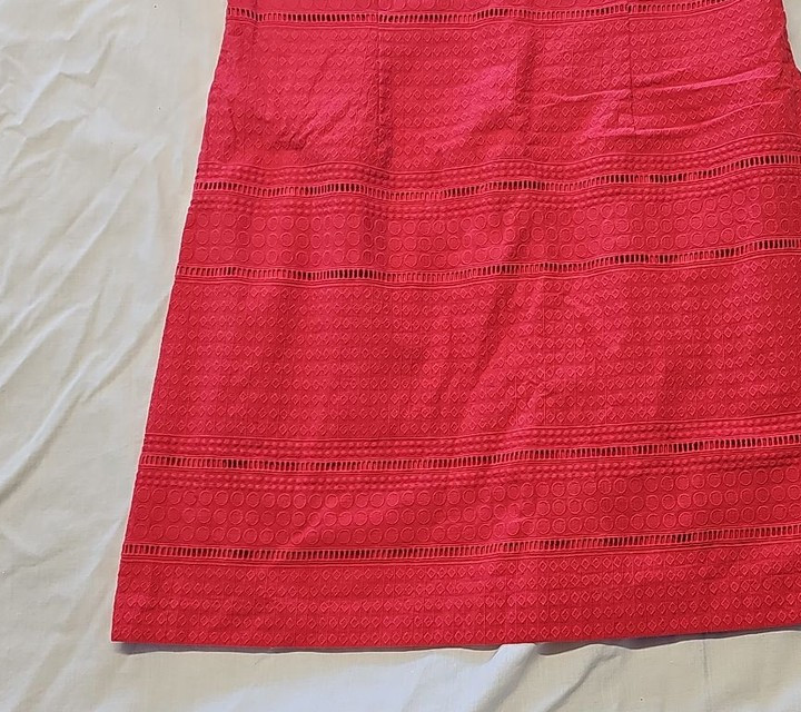 Precis Petite Coral Pink Eyelet Lace Shift Dress - UK 18 WW1141 - Image 9