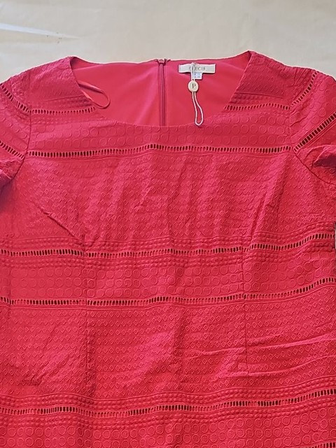 Precis Petite Coral Pink Eyelet Lace Shift Dress - UK 18 WW1141 - Image 8