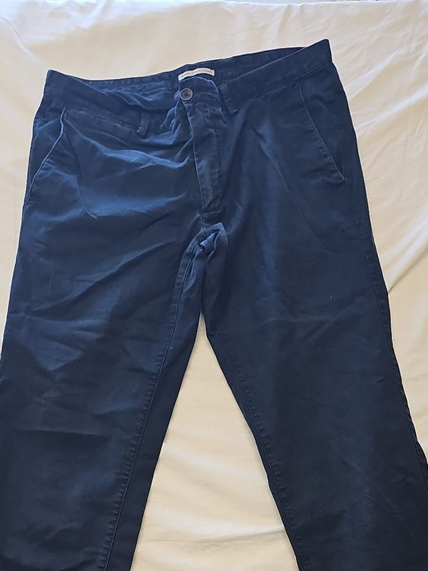 BARNA Navy Blue Slim Fit Chinos w32 l31 WW1135 - Image 6