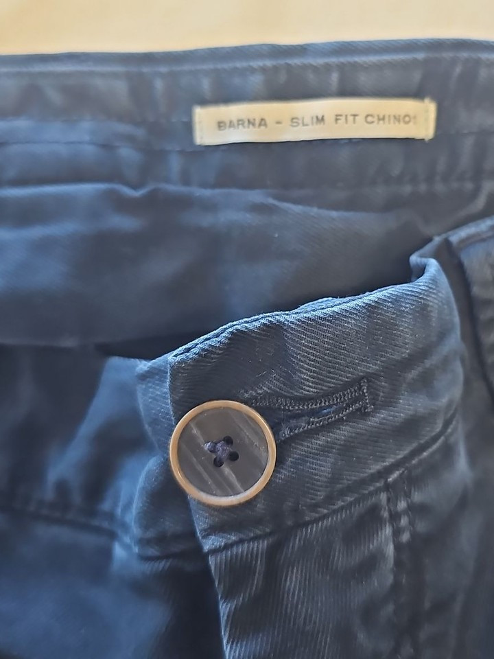 BARNA Navy Blue Slim Fit Chinos w32 l31 WW1135 - Image 9
