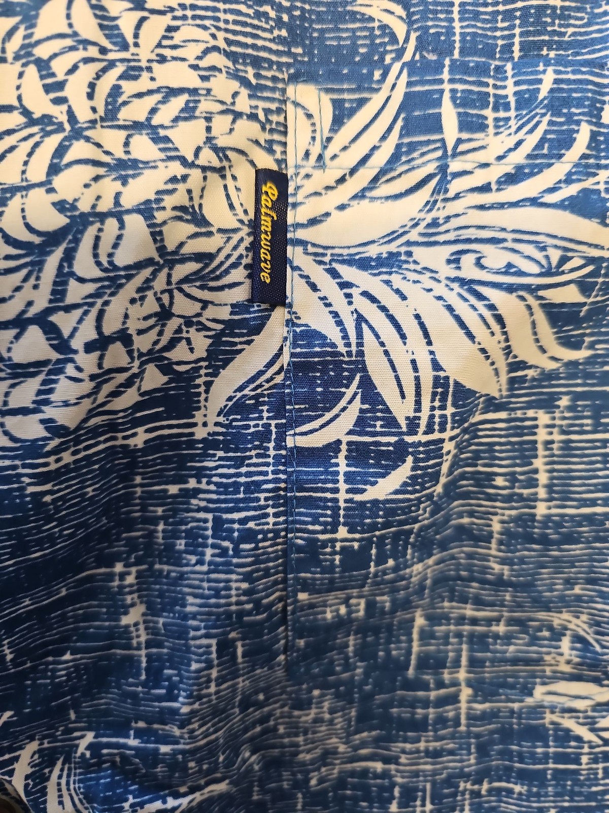 Palmwave Hawaii Men's XL Blue Pineapple Print Cotton Aloha Shirt WW1148 - Image 6