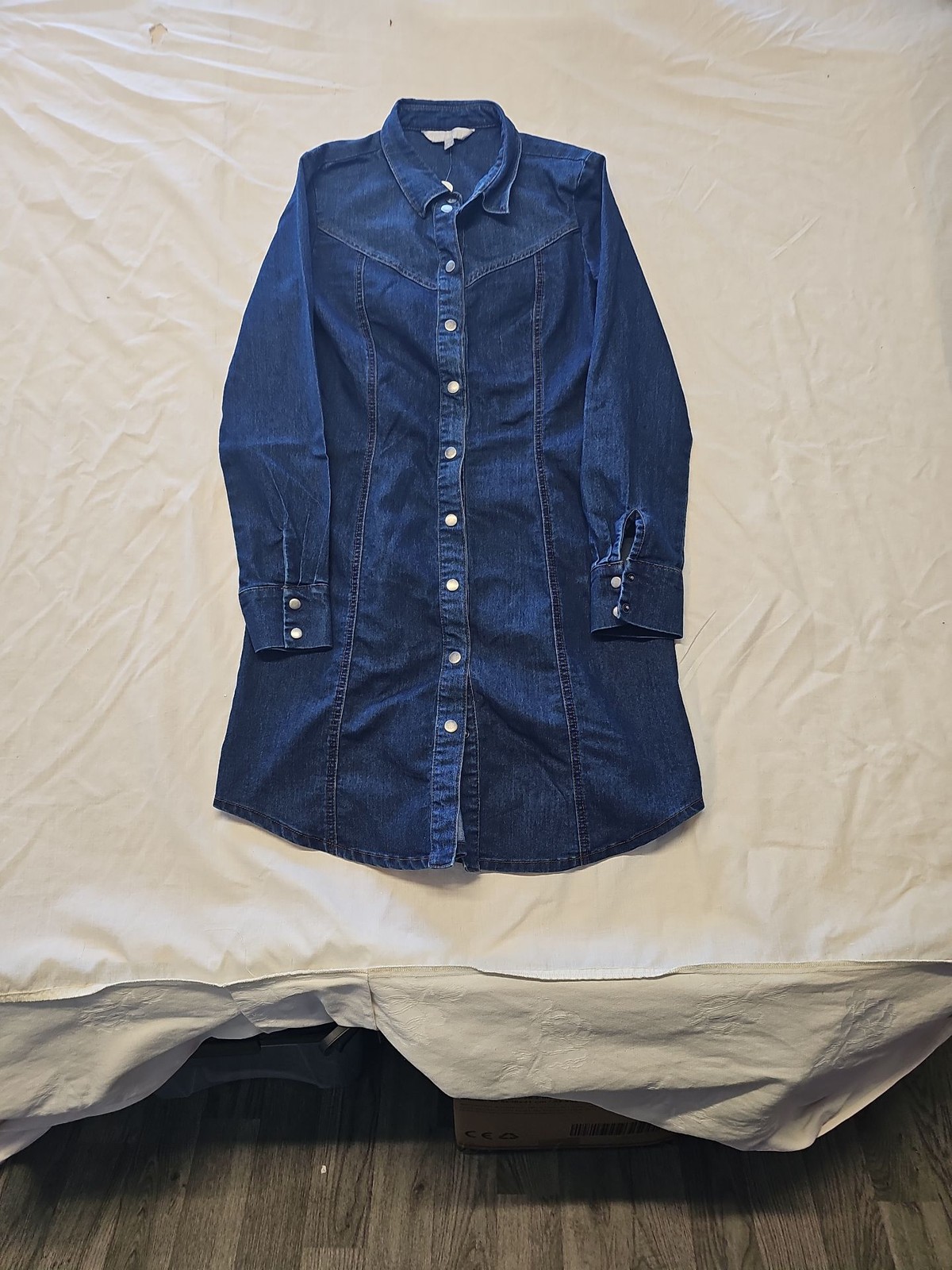 Red Herring Women's Dark Wash Denim Shirt Dress Size 10 WW1149