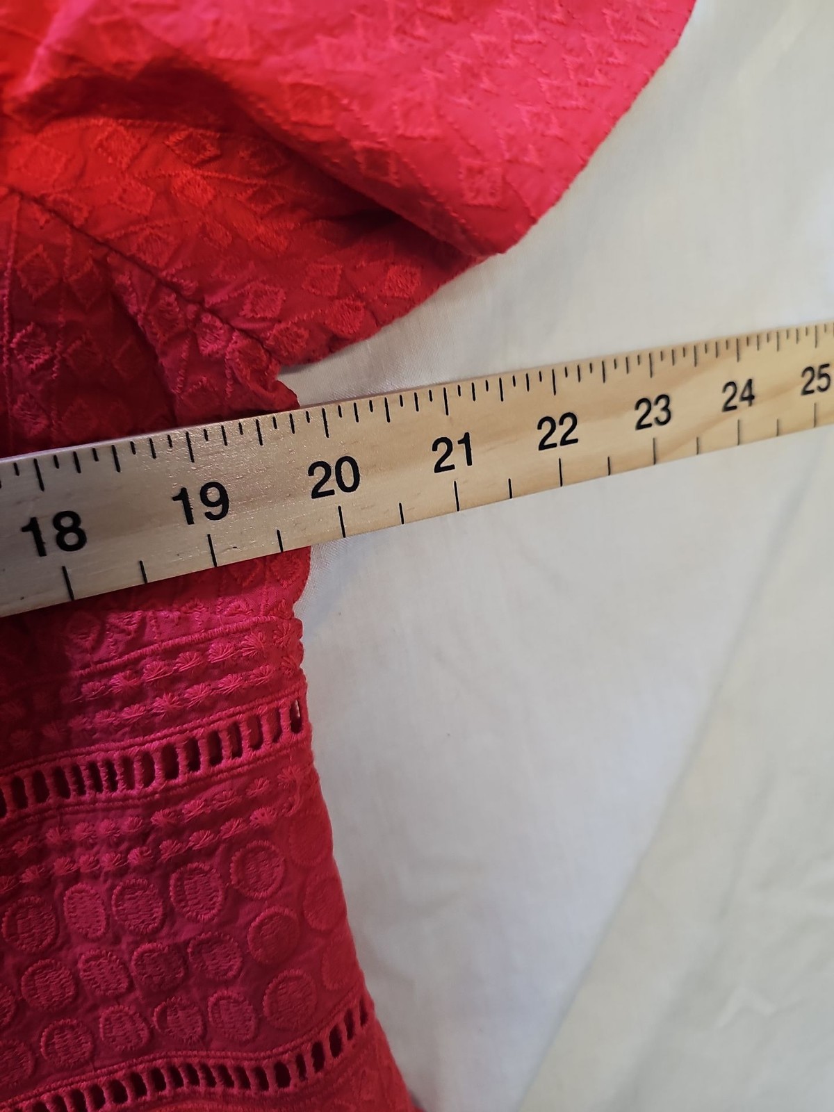 Precis Petite Coral Pink Eyelet Lace Shift Dress - UK 18 WW1141 - Image 6