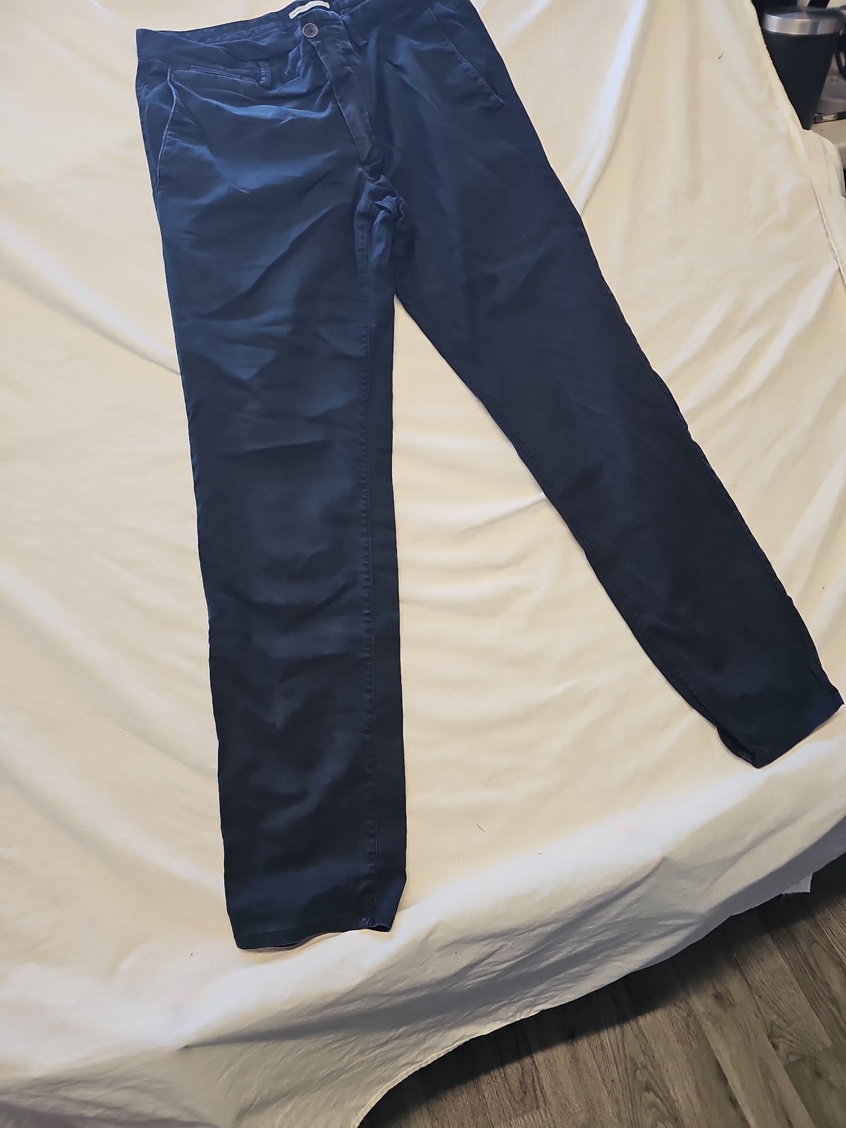 BARNA Navy Blue Slim Fit Chinos w32 l31 WW1135 - Image 5