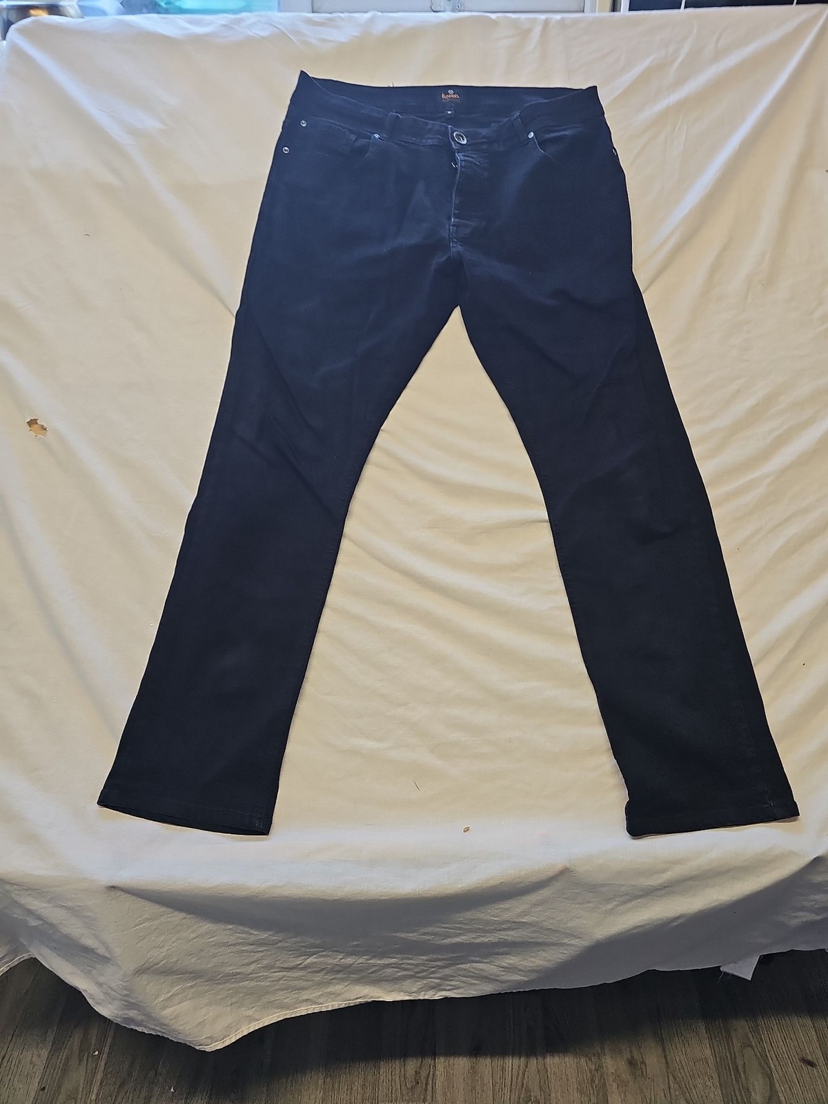Enzo Men's Black Slim Fit Straight Leg Jeans 36r VV1125