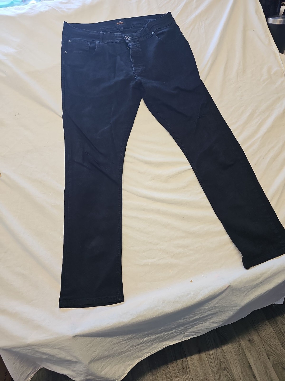 Enzo Men's Black Slim Fit Straight Leg Jeans 36r VV1125 - Image 3