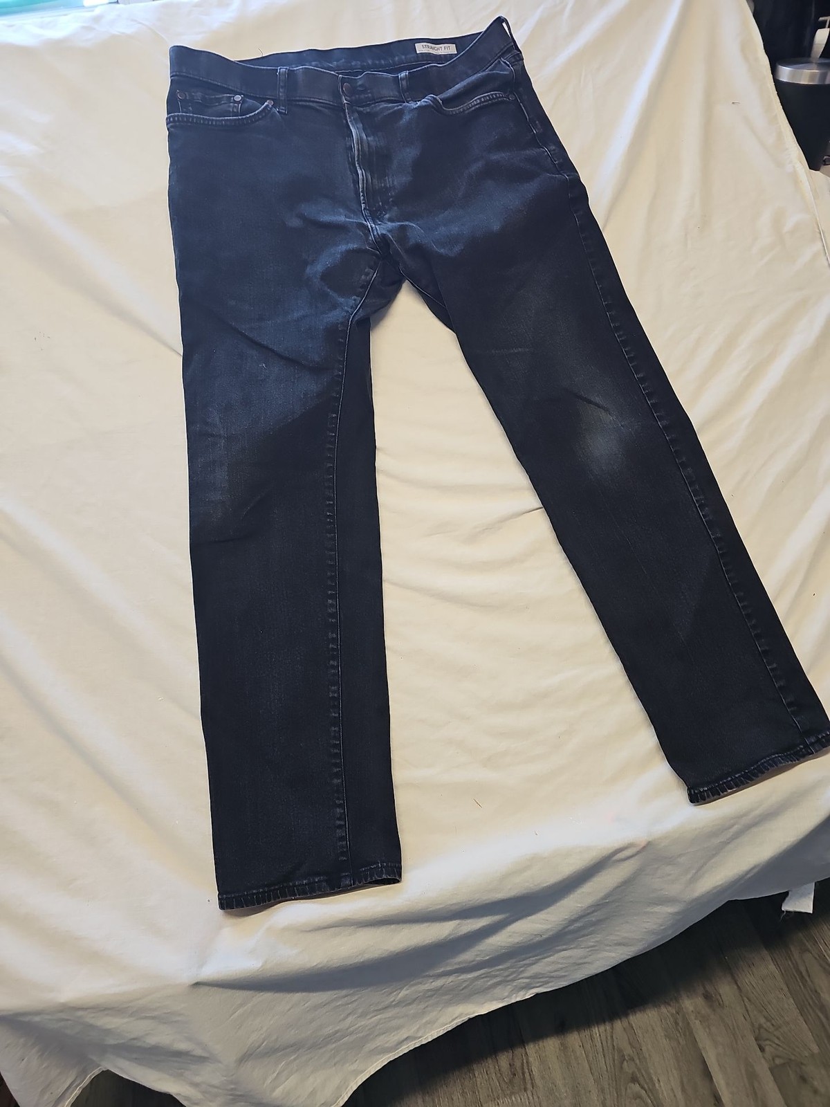M&S Collection Men's Straight Fit Dark Indigo Denim Jeans W38 L33 VV1129 - Image 3
