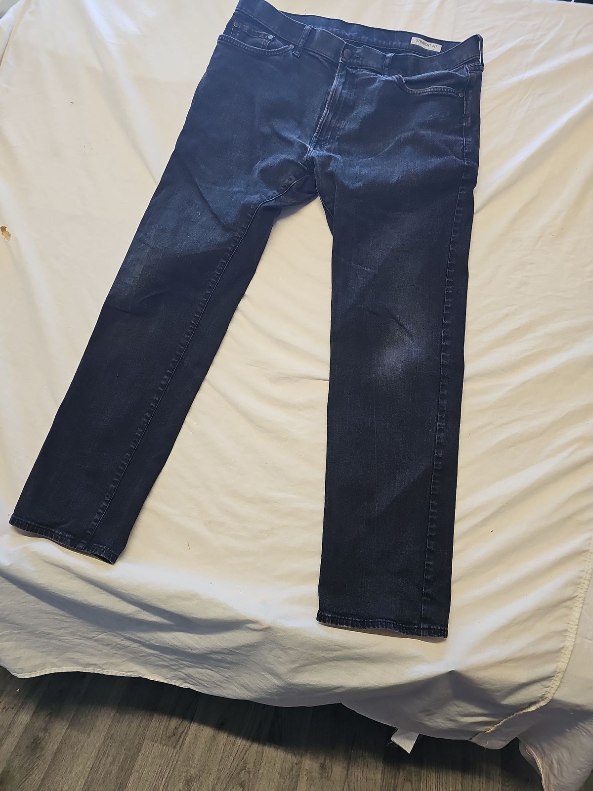M&S Collection Men's Straight Fit Dark Indigo Denim Jeans W38 L33 VV1129 - Image 4