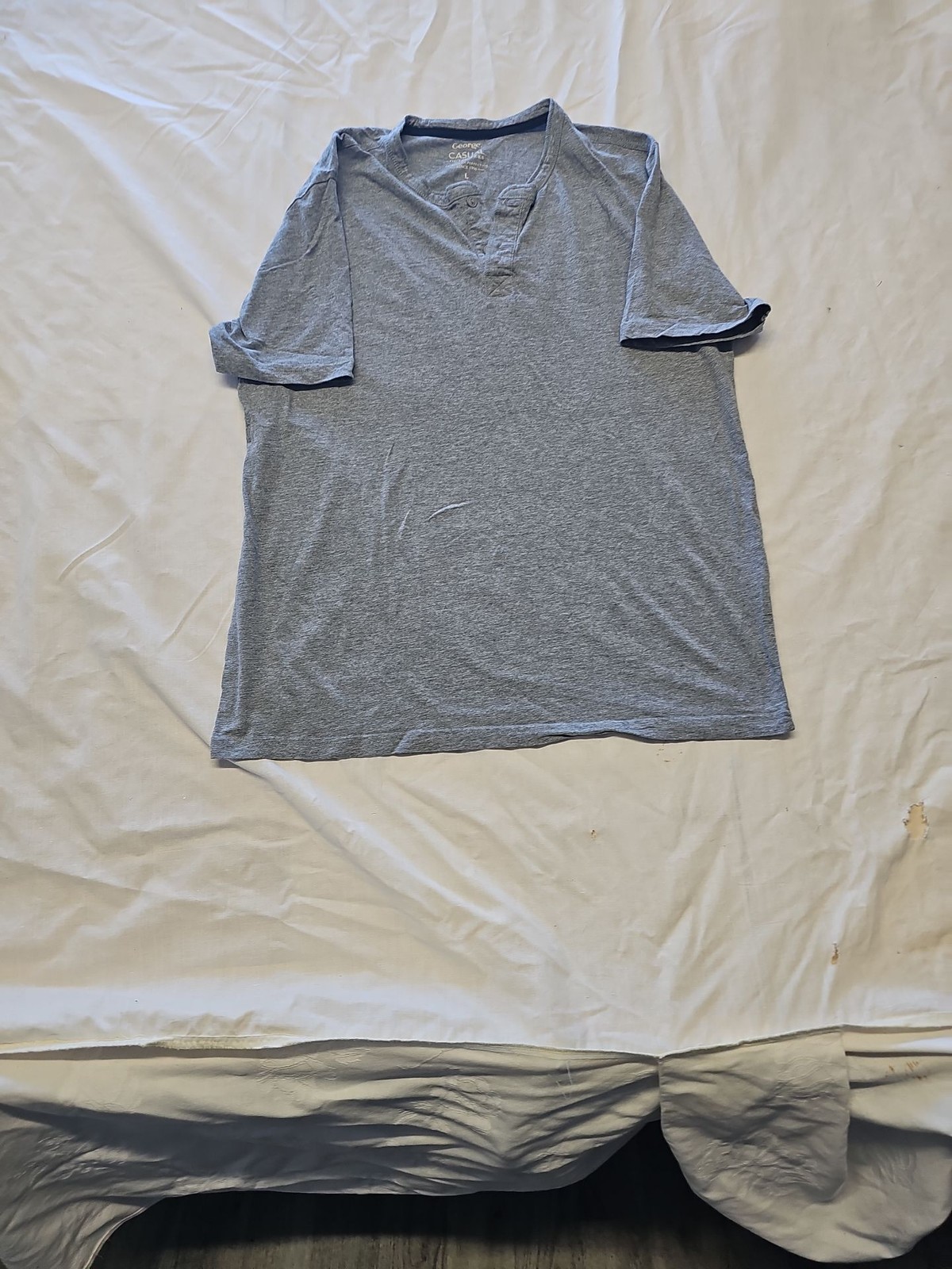 George Casual Outfitters Grey Henley T-Shirt L NN58