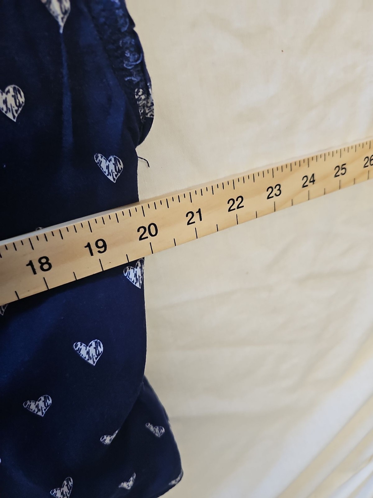New Look Navy Blue Heart Print Short Sleeve Shirt UK 10 HH140 - Image 4