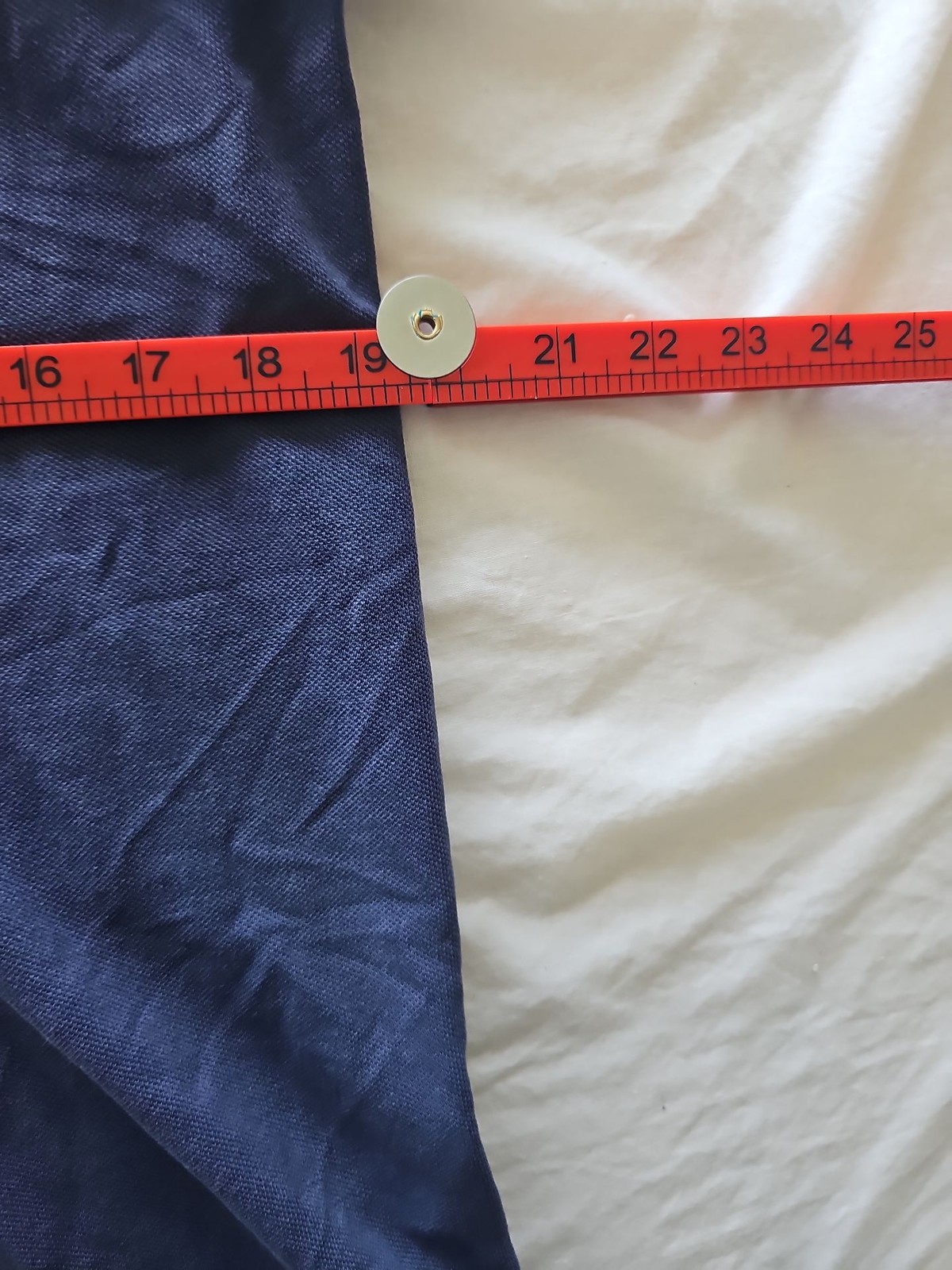 Adidas Navy Blue & Orange Pique Cotton Polo Shirt 328 - Image 5