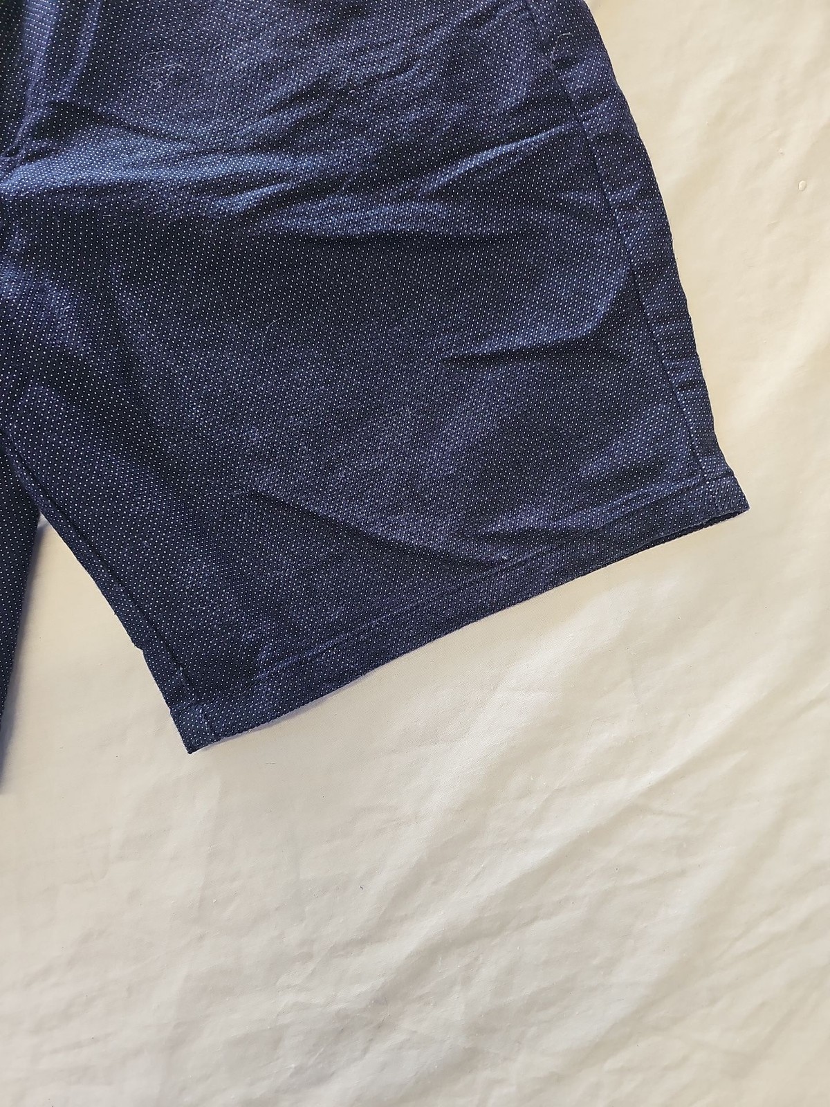 Burton Menswear Navy Textured Micro-Dot Chino Shorts Size 34 392 - Image 3