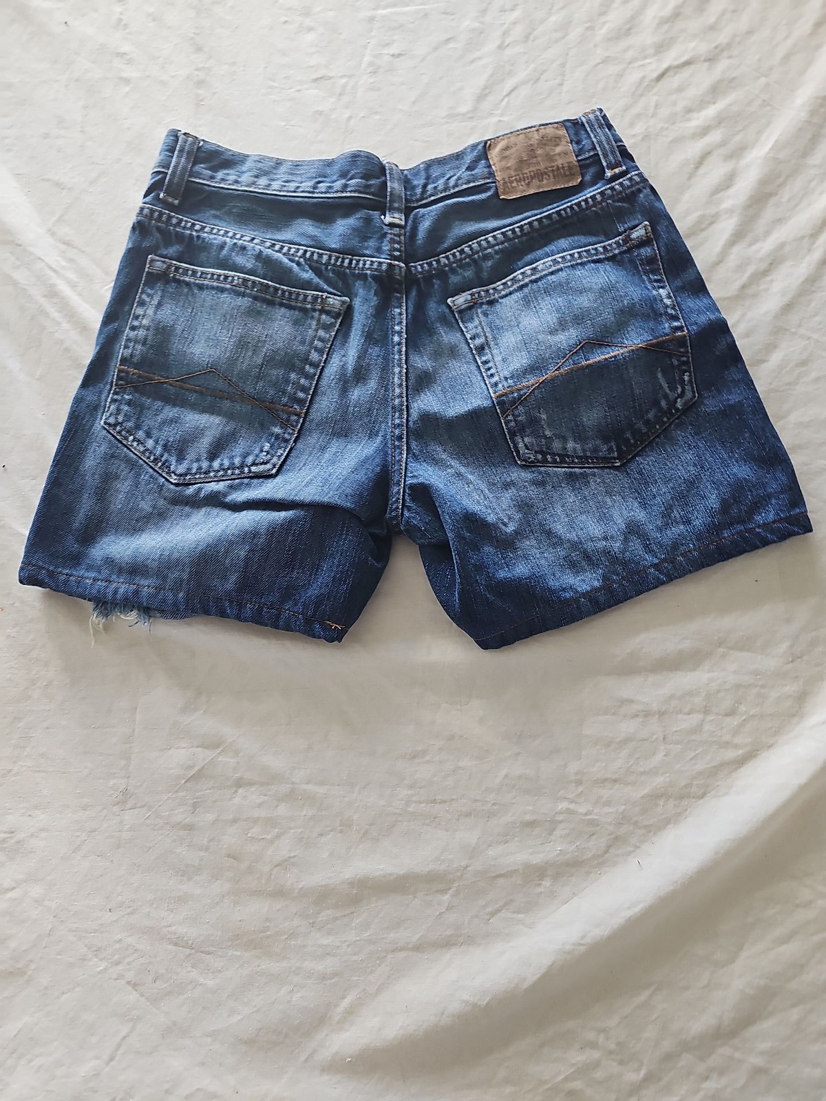 Aéropostale Distressed Denim Shorts Dark Wash Vintage Style 346 - Image 3