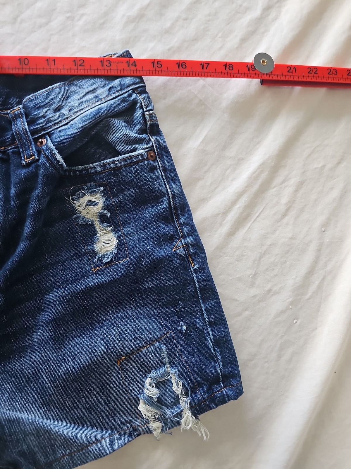 Aéropostale Distressed Denim Shorts Dark Wash Vintage Style 346 - Image 4
