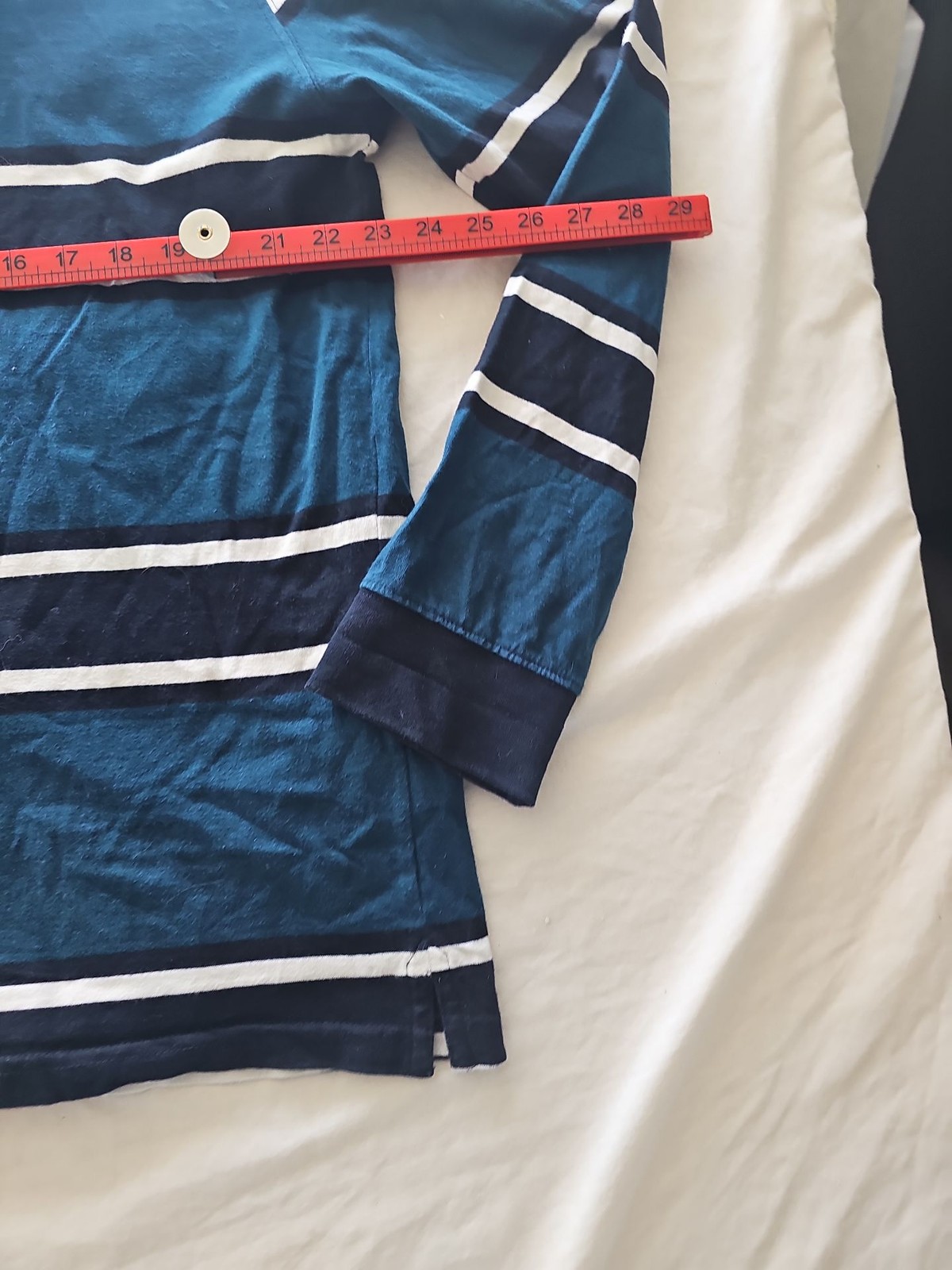 Vintage Style Blue Striped Long Sleeve Rugby Shirt 308 - Image 3