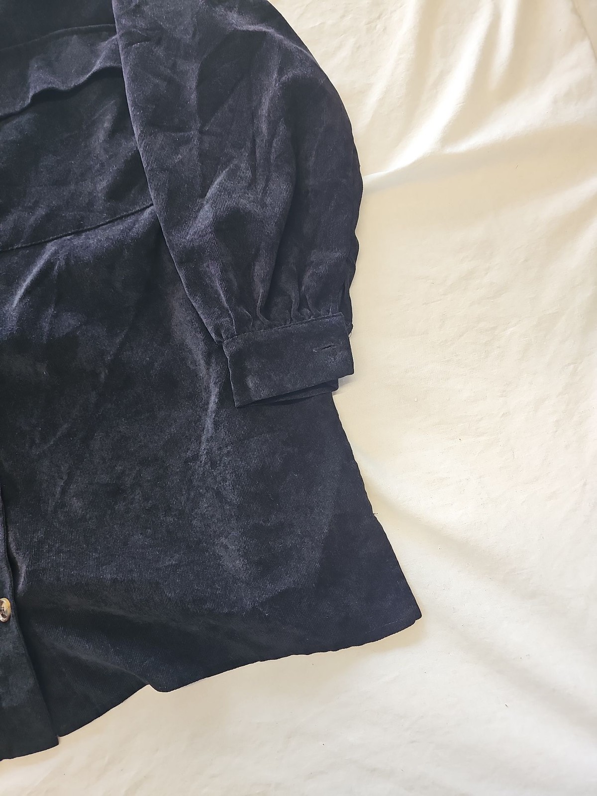 I Saw It First Black Corduroy Oversized Shirt Dress 407 - Image 4