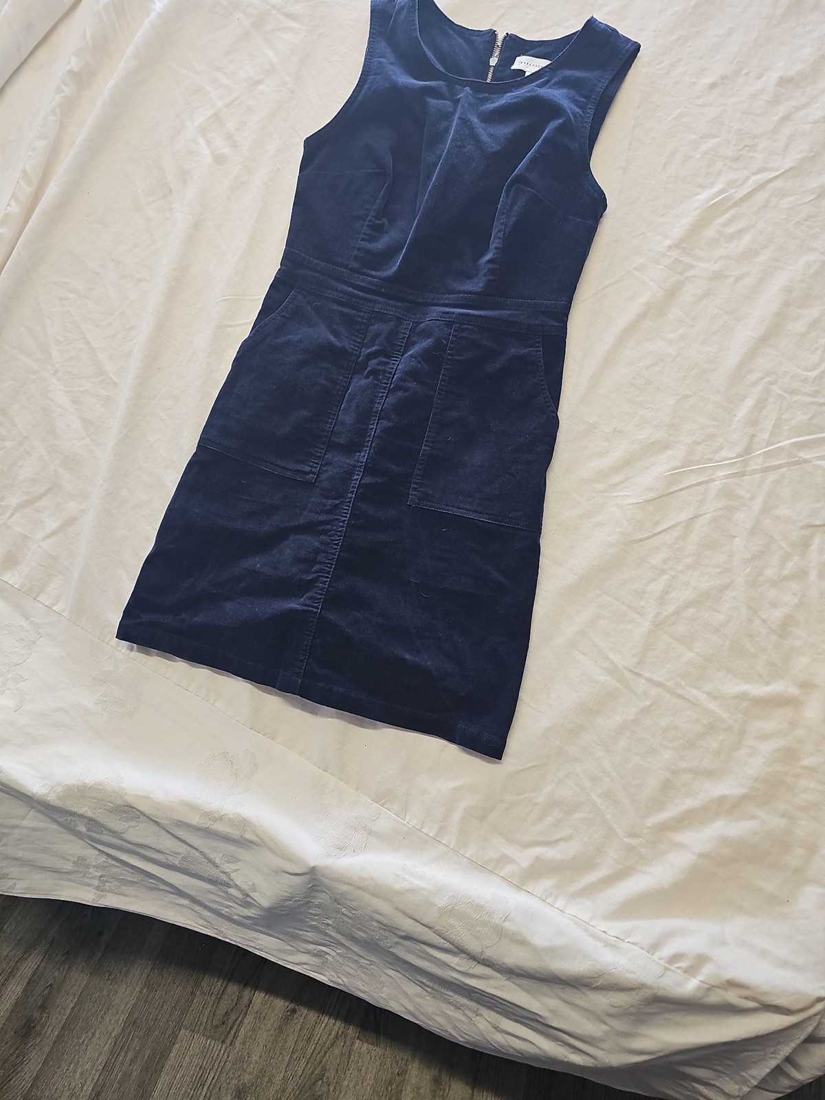 Warehouse Navy Blue Corduroy Sleeveless Shift Dress - Size 8 QQ1057 - Image 4