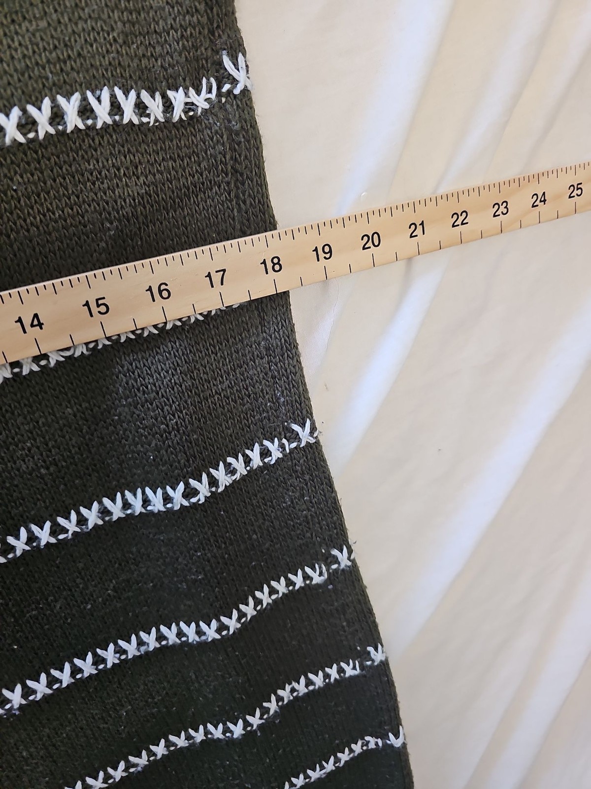 Vintage Forest Green Striped Knit Maxi Sweater Dress 18 PP177 - Image 4