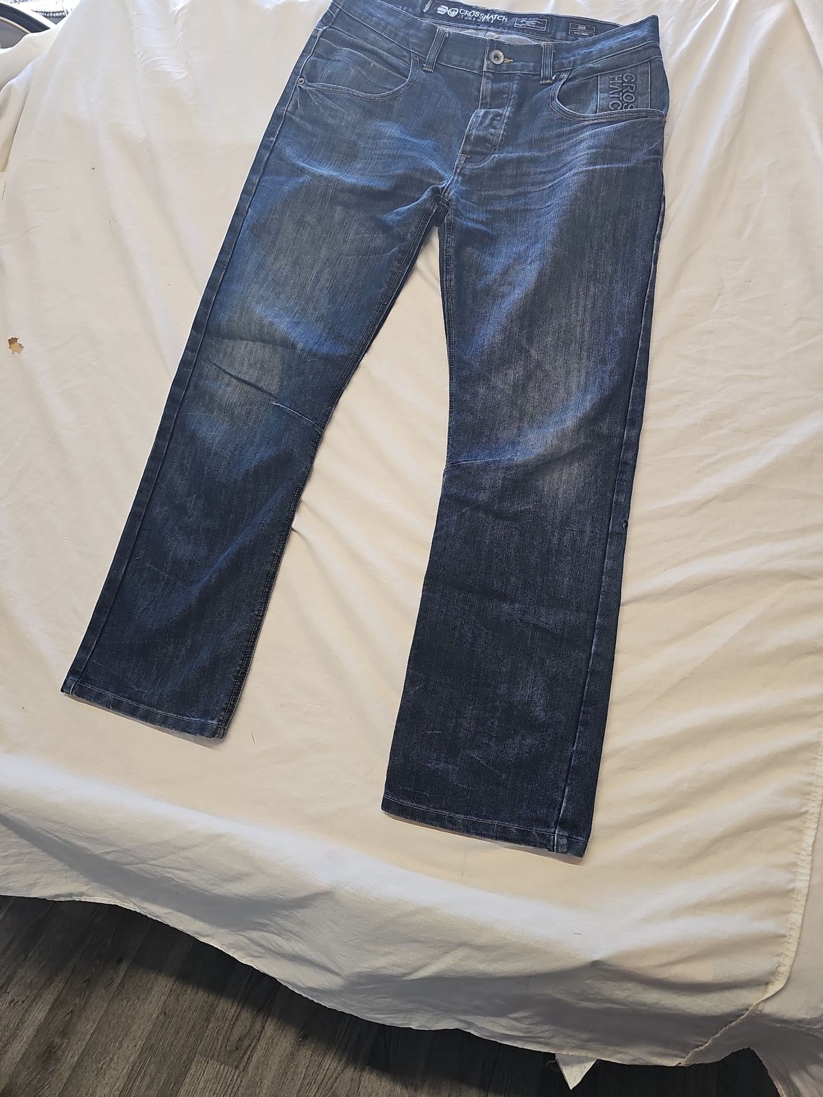 Crosshatch Baltman Men's Straight Leg Dark Wash Denim Jeans 36R - Image 4