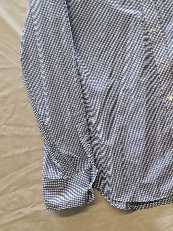 M&S Collection Men's Blue Gingham Regular Fit Long Sleeve Shirt 16.5 XX115 - Image 12