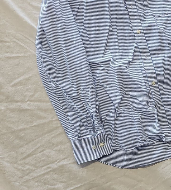 M&S Collection Men's Blue Striped Oxford Shirt Regular Fit 15.5 XX1159 - Image 12