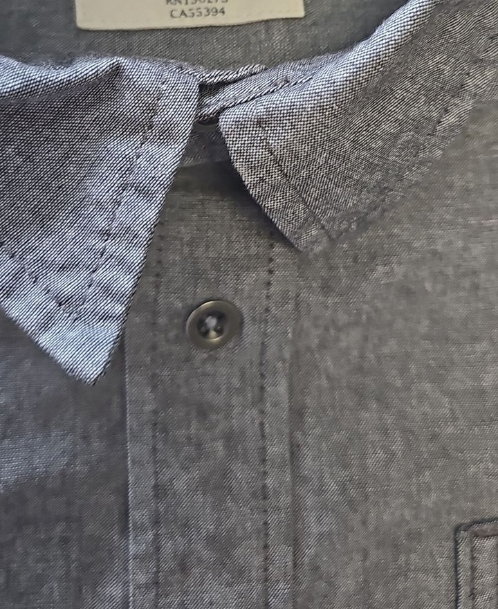 Wrangler Jeans Co. Mens Large Grey Chambray Long Sleeve Shirt L XX 1153 - Image 10