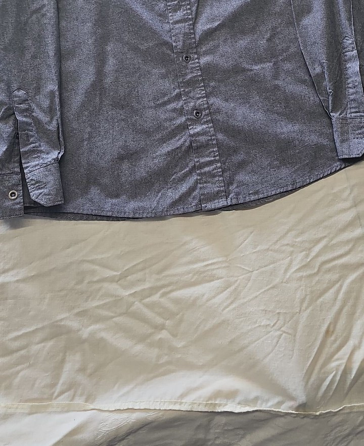 Wrangler Jeans Co. Mens Large Grey Chambray Long Sleeve Shirt L XX 1153 - Image 12