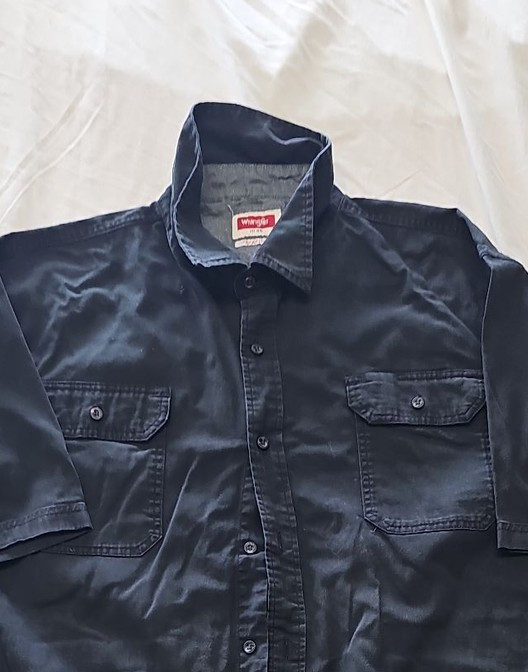 Wrangler Flex for Comfort Men's Black Short Sleeve Button-Down Shirt 2XL YY1176 - Image 7