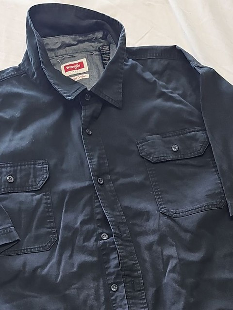 Wrangler Flex for Comfort Men's Black Short Sleeve Button-Down Shirt 2XL YY1176 - Image 11