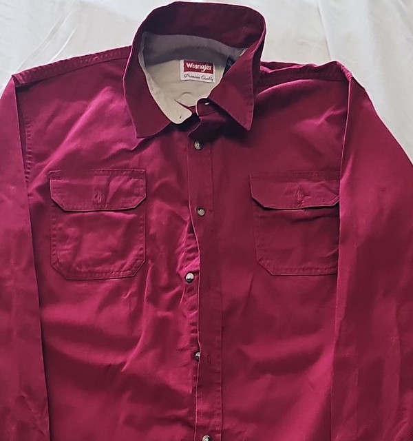 Wrangler Premium Quality Men's Red Cotton Work Shirt LT YY1175 - Image 8