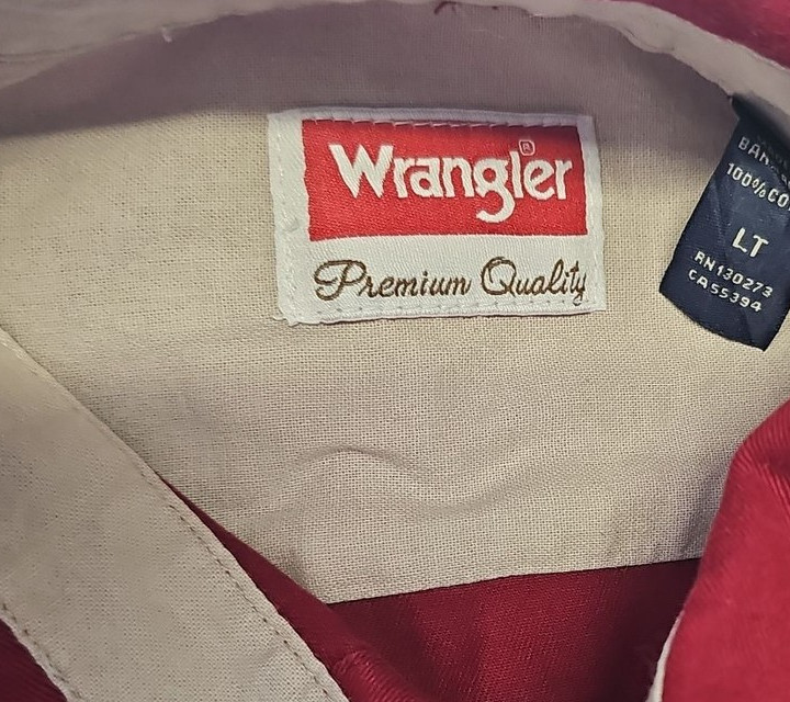 Wrangler Premium Quality Men's Red Cotton Work Shirt LT YY1175 - Image 10