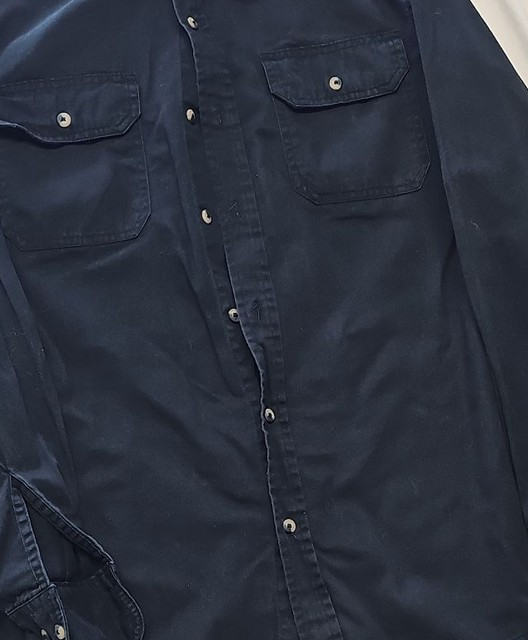 Wrangler Premium Quality Navy Blue Cotton Work Shirt S YY1180 - Image 11