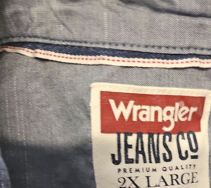 Wrangler Jeans Co. Men's Blue Textured Cotton Long Sleeve Shirt 2XL YY1190 - Image 11