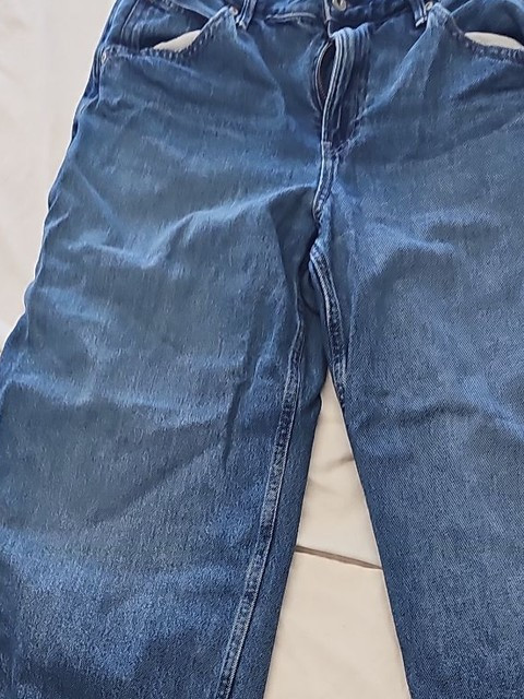 Uniqlo Wide-Leg High-Waist Blue Denim Jeans w30/32 L31 HH144 - Image 5