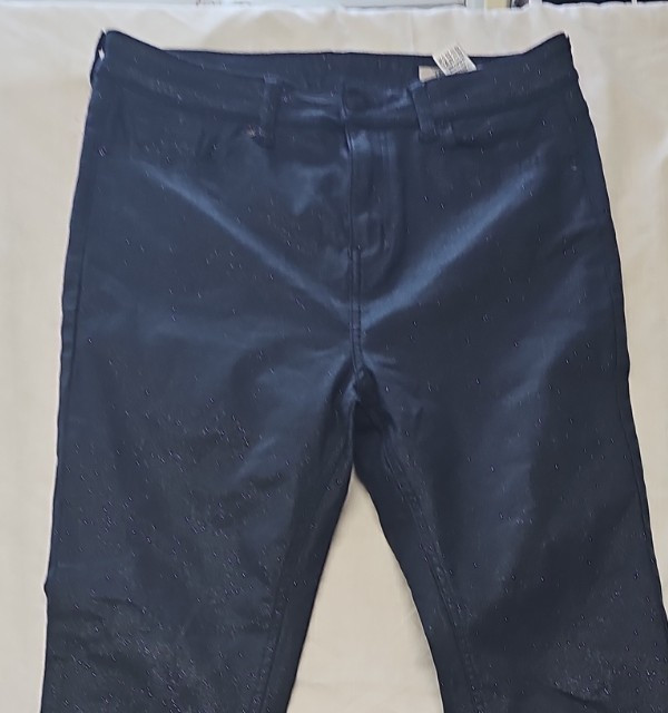 M&S The Ivy Skinny Metallic Navy Blue Coated Jeans UK 14 A1 1203 - Image 7