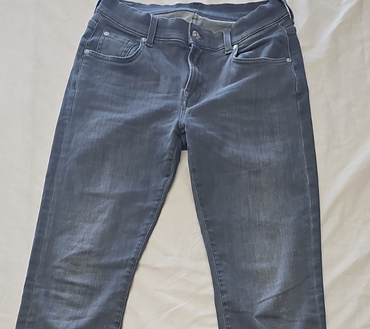 7 For All Mankind Slim Fit Grey Wash Denim Jeans A 1201 - Image 7