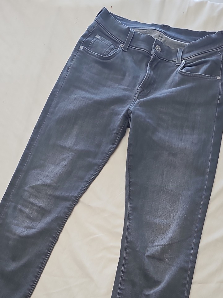 7 For All Mankind Slim Fit Grey Wash Denim Jeans A 1201 - Image 9