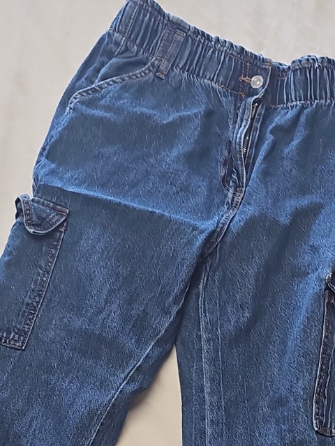 Papaya Denim Blue Elastic Waist Cargo Jeans A2 1211 - Image 9