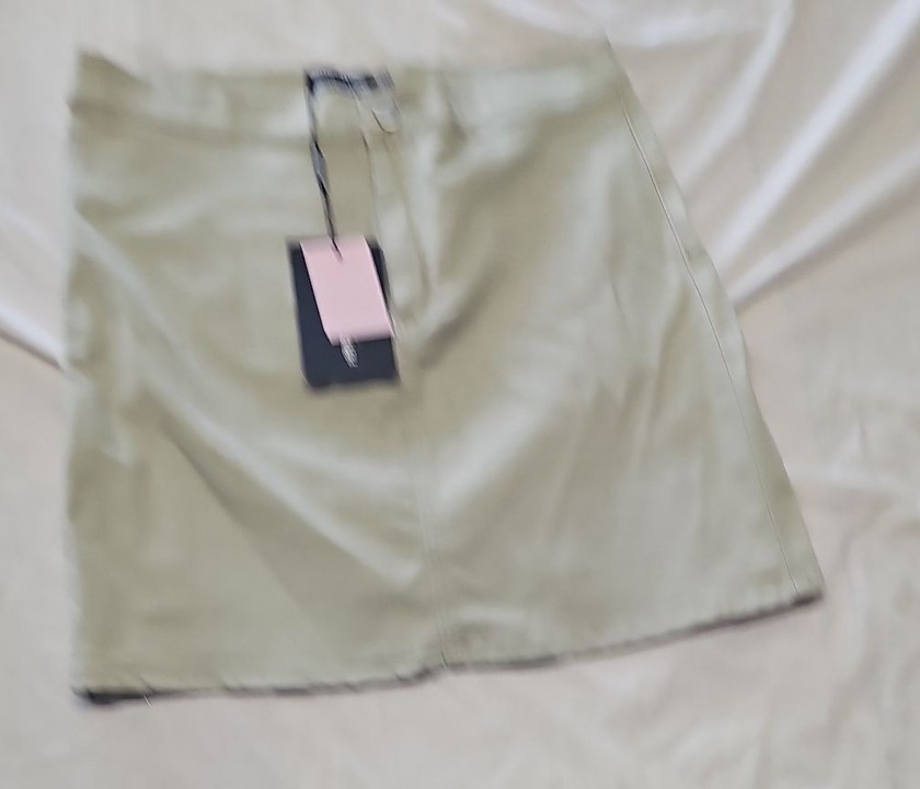 PrettyLittleThing Sage Green Denim Mini Skirt uk14 HH204 - Image 10