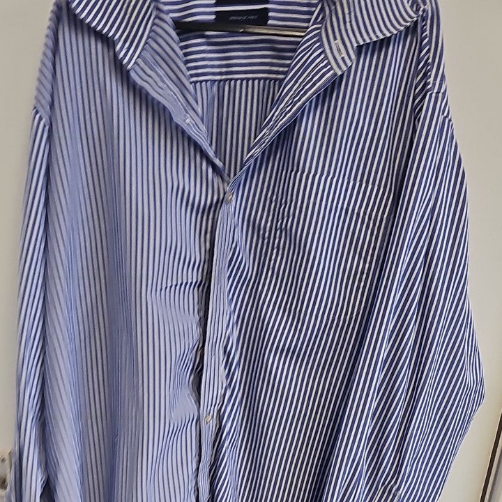 Nautica Men's Blue & White Striped Cotton Dress Shirt A2 1214 - Image 6