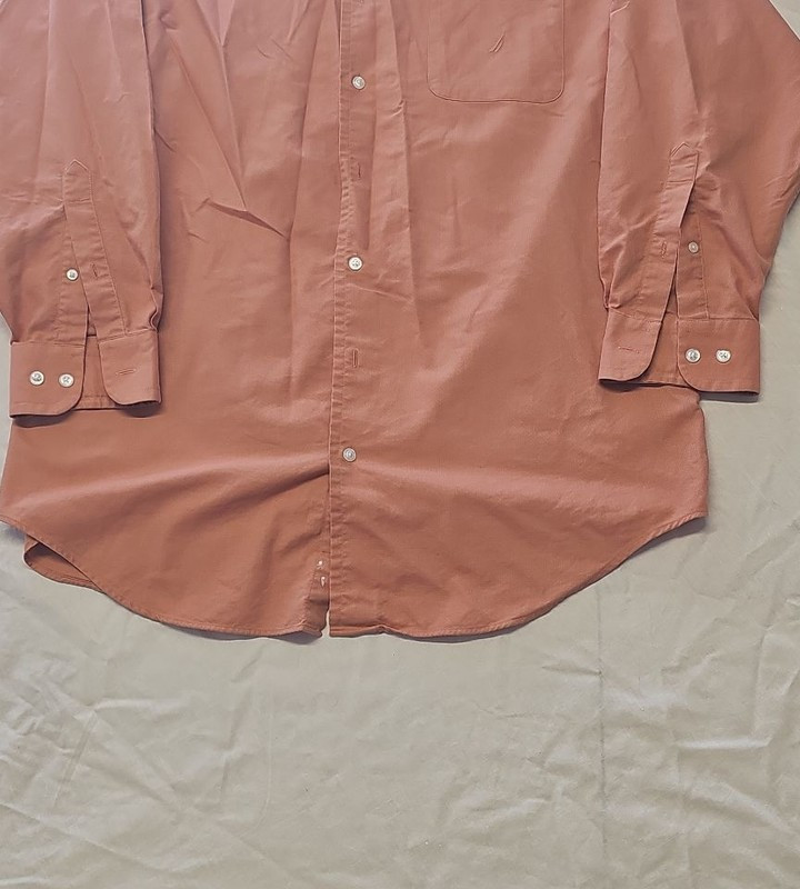 Nautica Men's Burnt Orange Cotton Long Sleeve Button-Down Shirt A2 1217 - Image 9