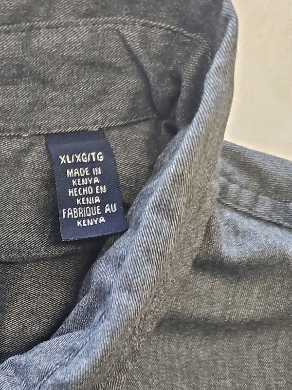 Wrangler Men's Charcoal Grey Chambray Work Shirt XL YY1184 - Image 8